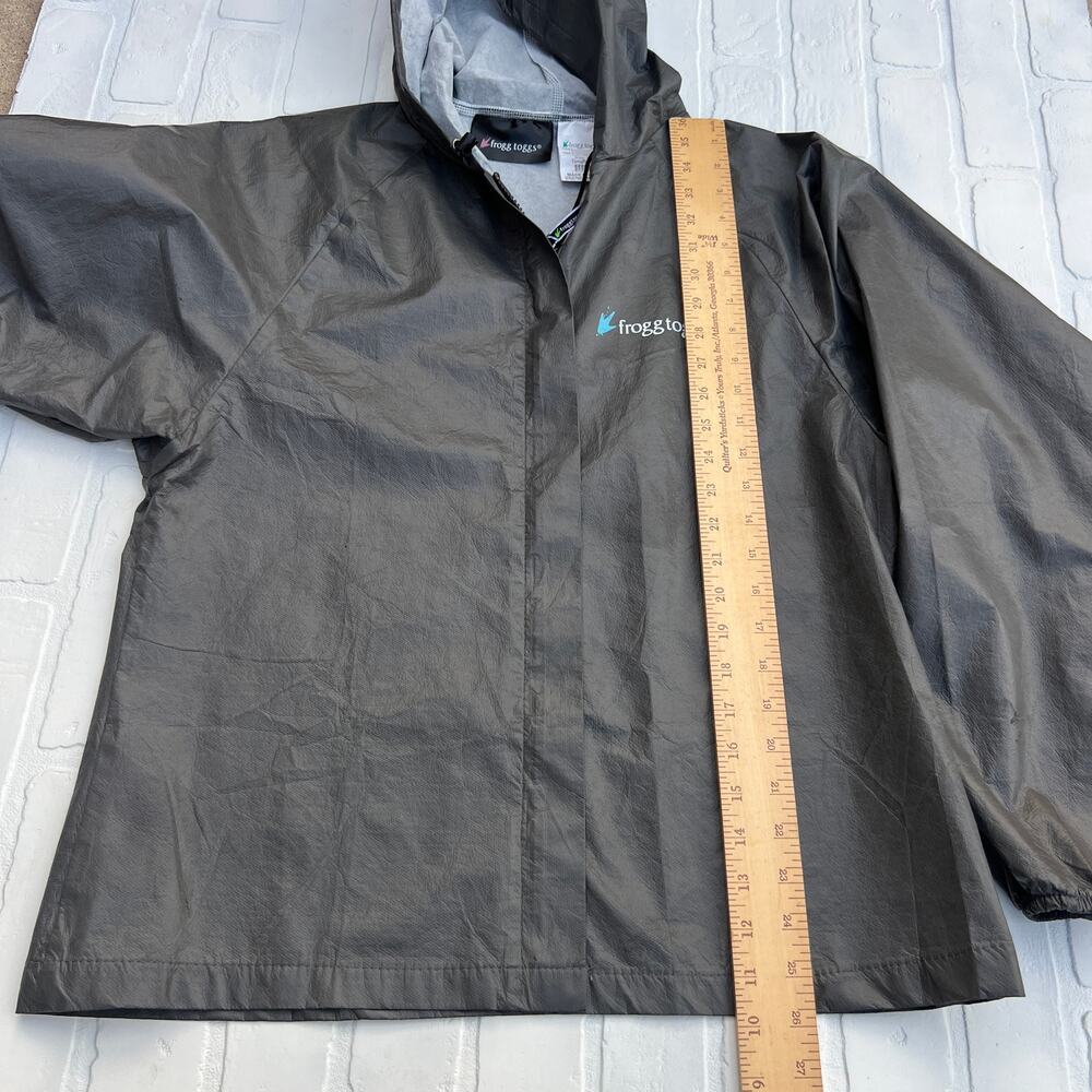 Frogg Toggs Grey Packable Ultra Light Waterproof Windbreaker Jacket Hood-sz S/M - Picture 8 of 9